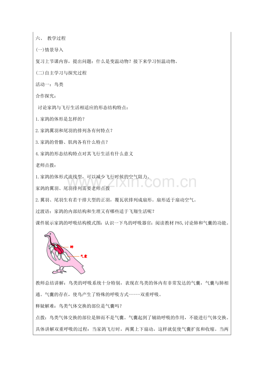 七年级生物上册 2.2.2《脊椎动物的主要类群》第二课时教案 （新版）济南版-（新版）济南版初中七年级上册生物教案.doc_第2页