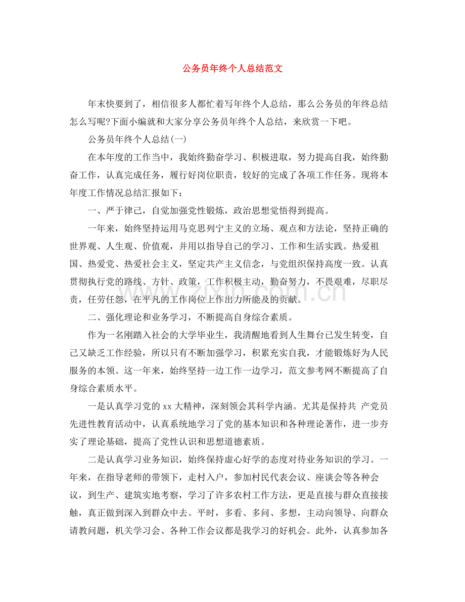 公务员年终个人总结范文.docx_第1页