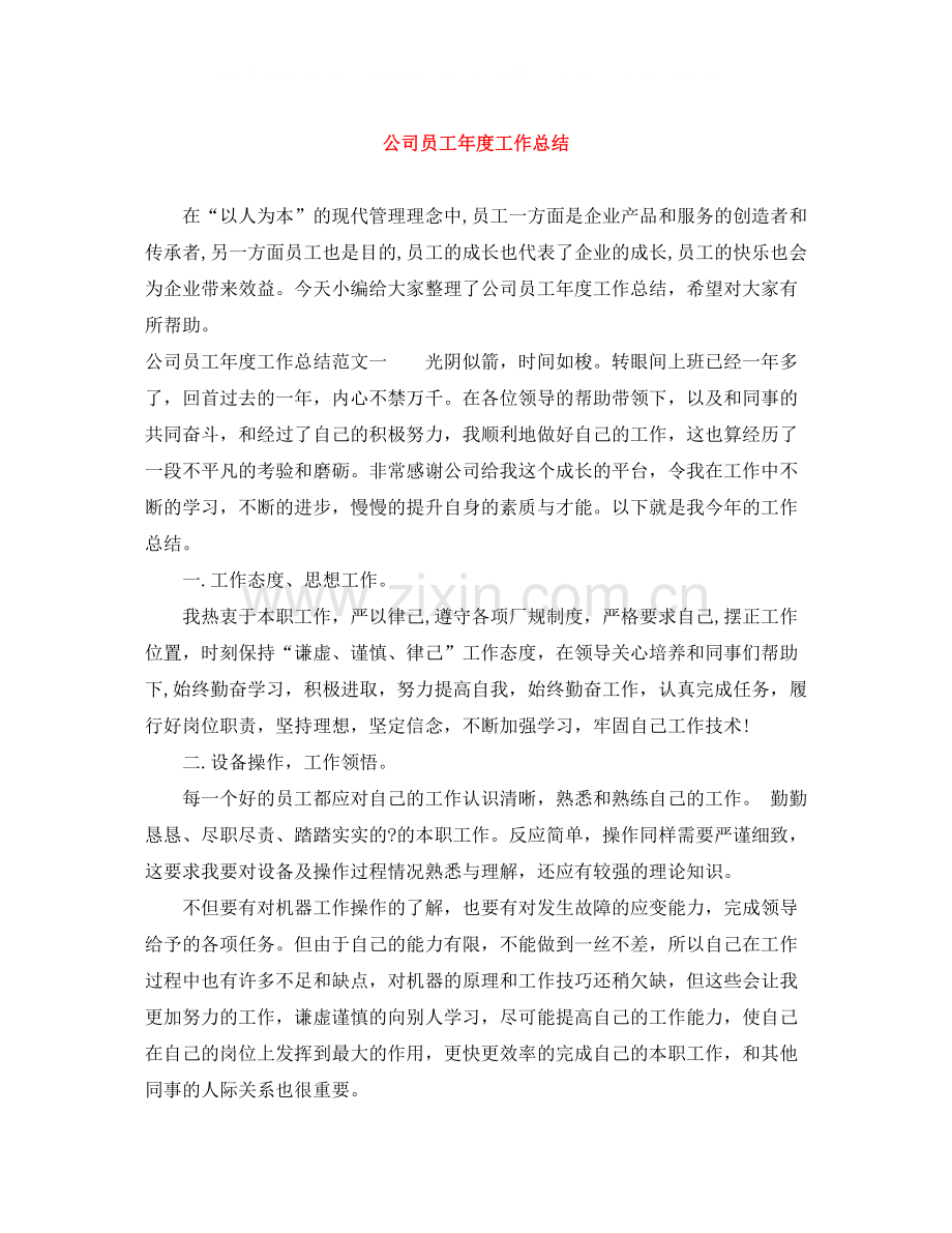 公司员工年度工作总结2.docx_第1页