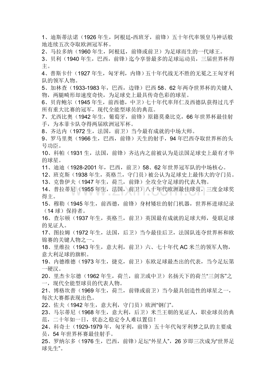 世界足坛百大球星.doc_第1页
