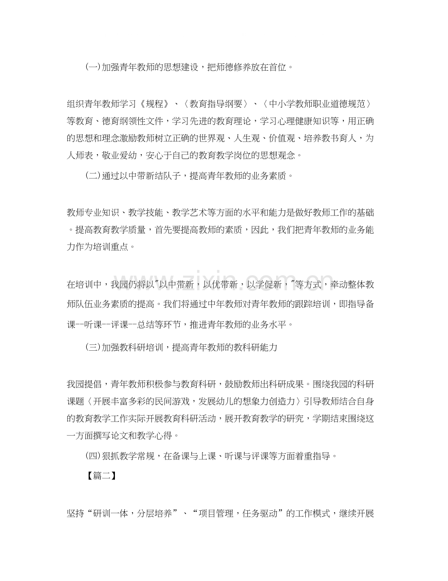 幼儿园骨干教师培训计划怎么写.docx_第2页