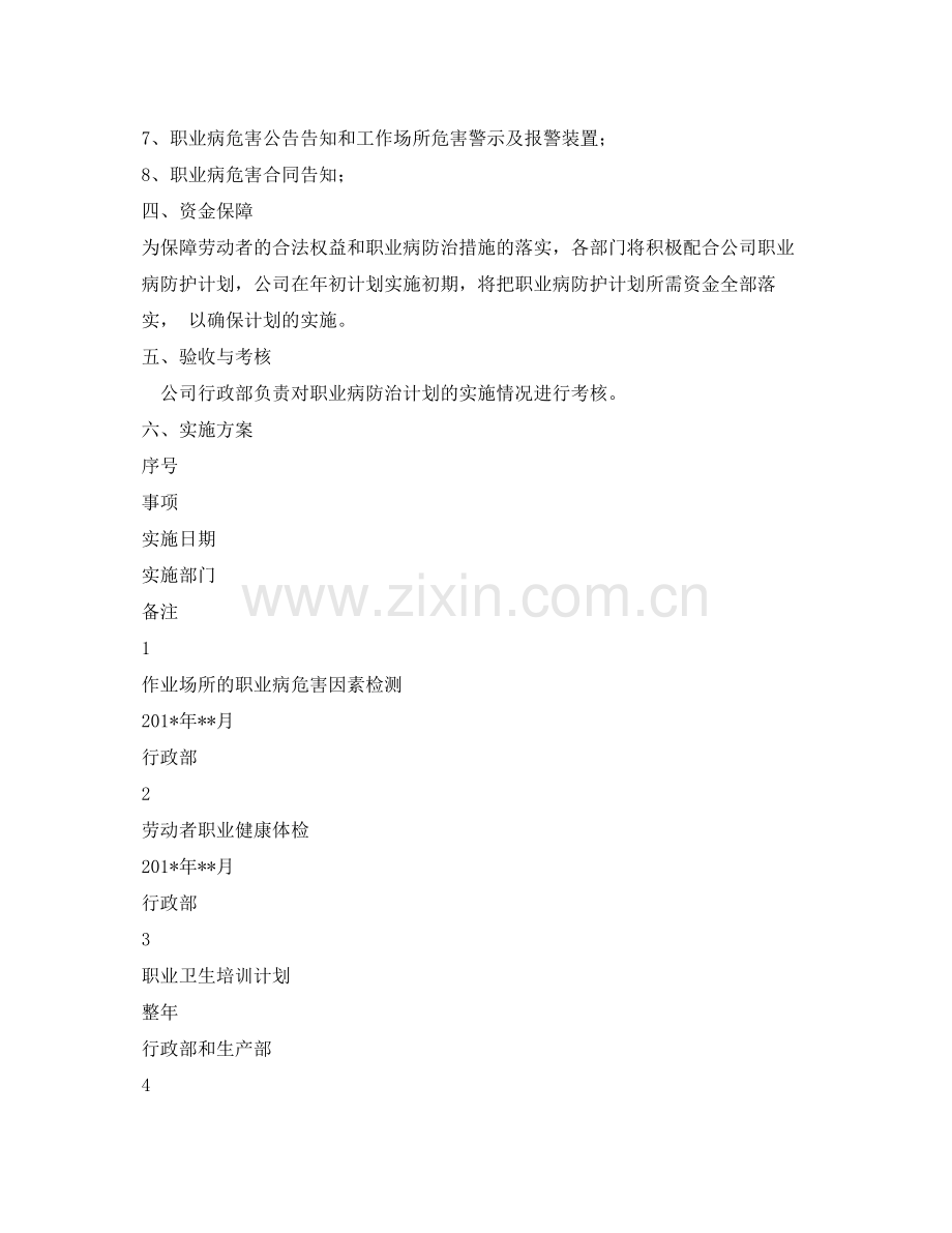 《安全管理文档》之职业病防治计划和实施方案2.docx_第2页