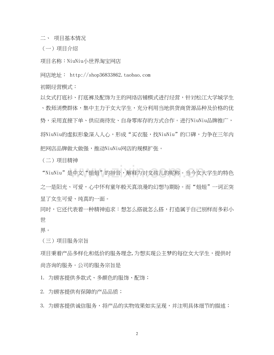 淘宝创业计划书my.docx_第2页