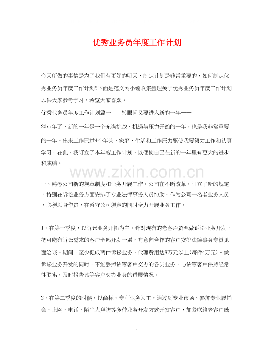 优秀业务员年度工作计划2.docx_第1页