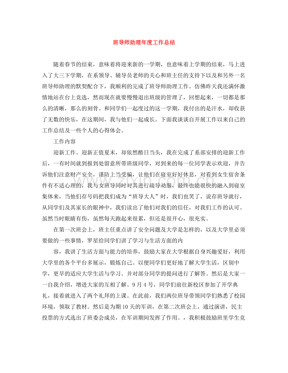 班导师助理年度工作总结.docx_第1页