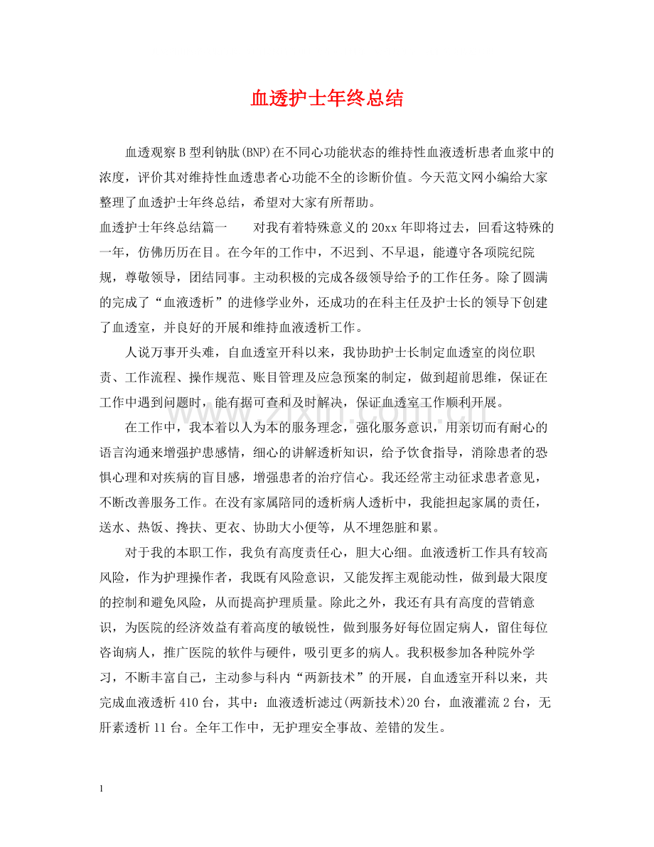 血透护士年终总结.docx_第1页