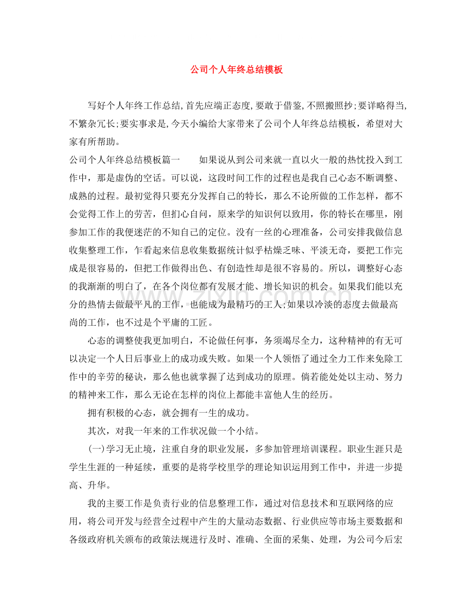 公司个人年终总结模板.docx_第1页