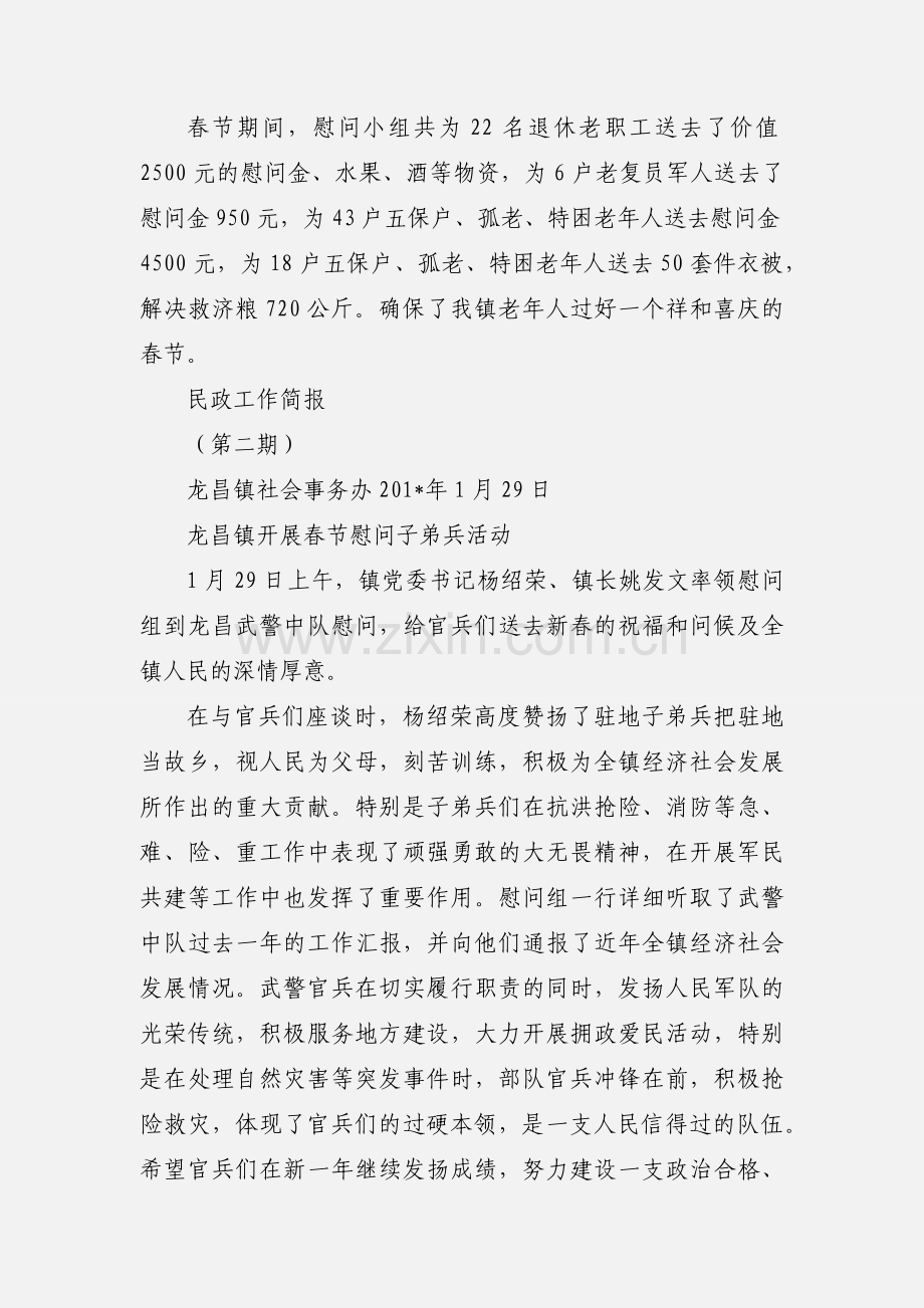 民政工作简报5龙昌镇积极开展春节老年人走访慰问活动.docx_第2页