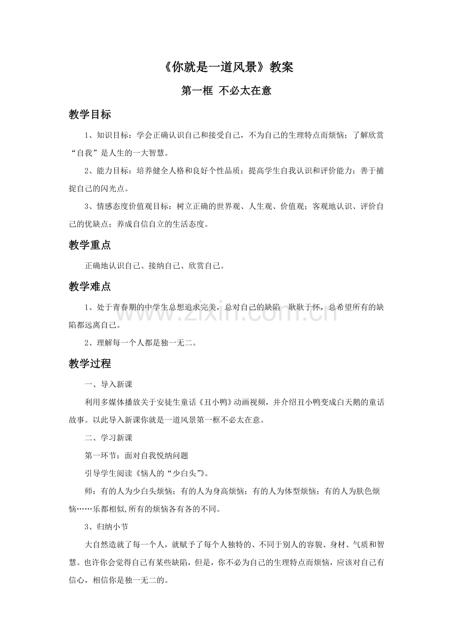 《第三课-你就是一道风景》教案.doc_第1页