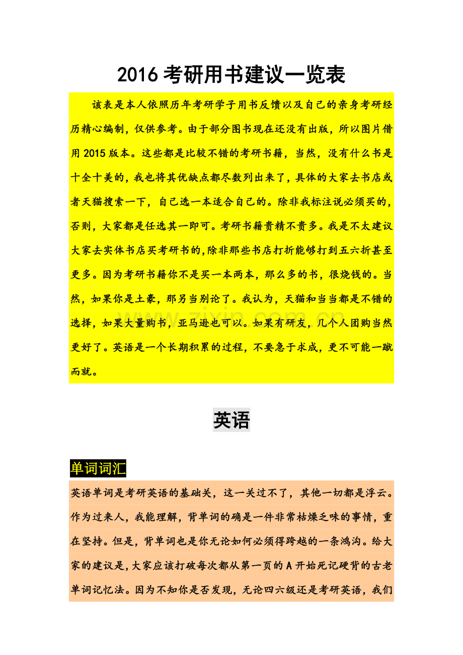 2016考研用书建议一览表.doc_第1页