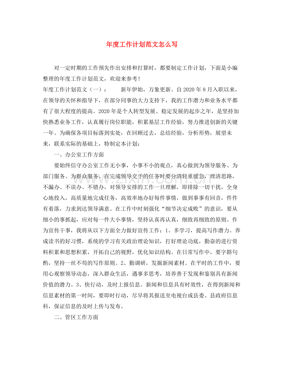 2020年度工作计划范文怎么写.docx_第1页