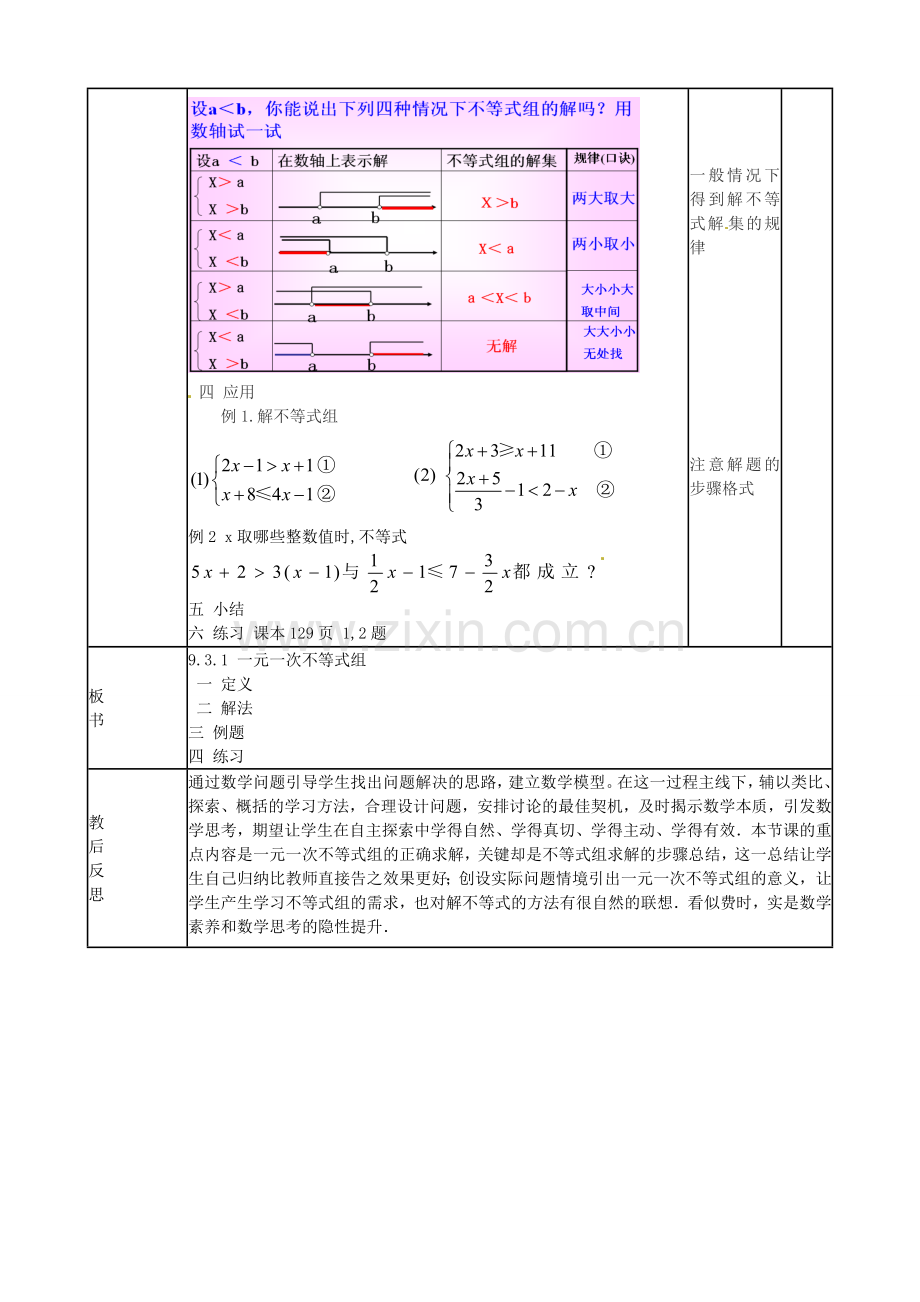 七年级数学下册 9.3.1 一元一次不等式组教案 （新版）新人教版-（新版）新人教版初中七年级下册数学教案.doc_第2页