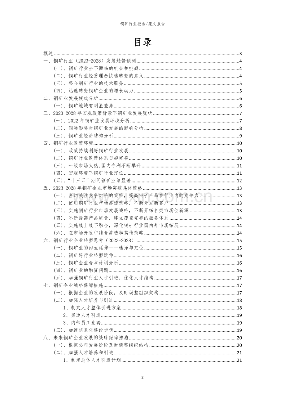 2023年铜矿行业洞察报告及未来五至十年预测分析报告.docx_第2页