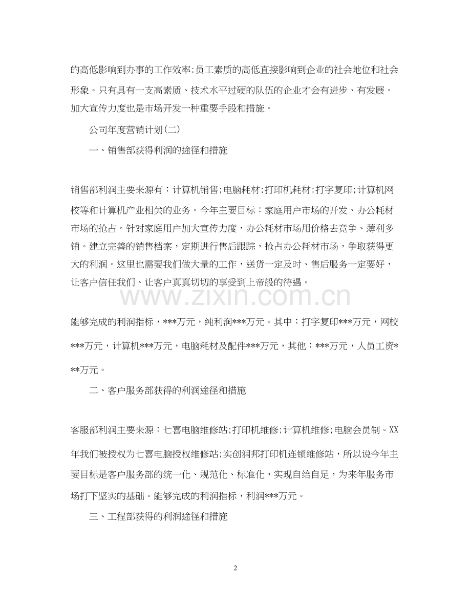 公司年度营销计划.docx_第2页