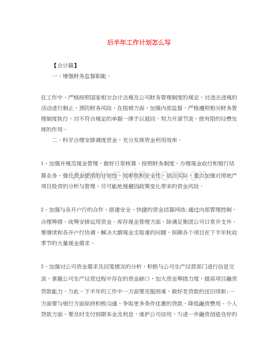 后半年工作计划怎么写.docx_第1页