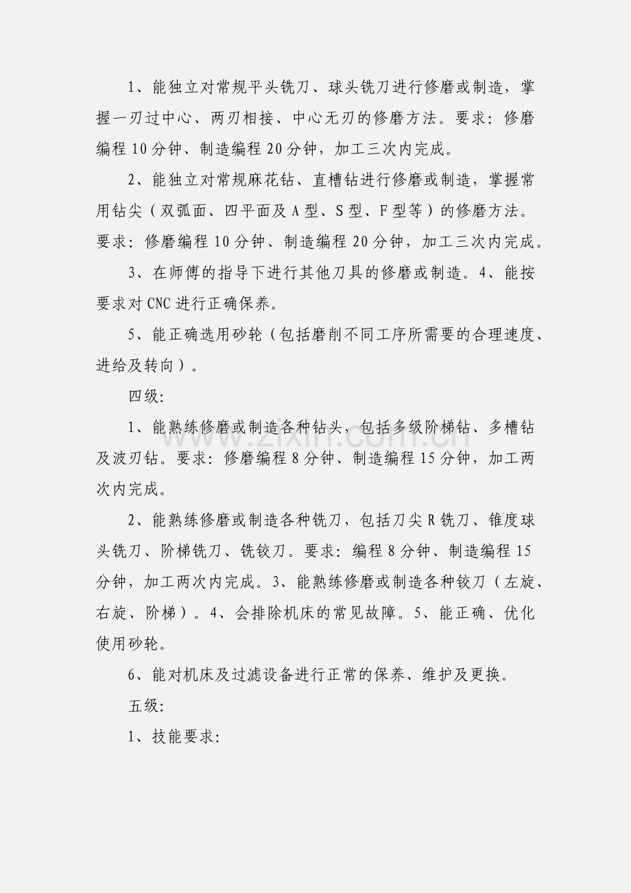 CNC磨床技工技能等级考核标准.docx_第2页