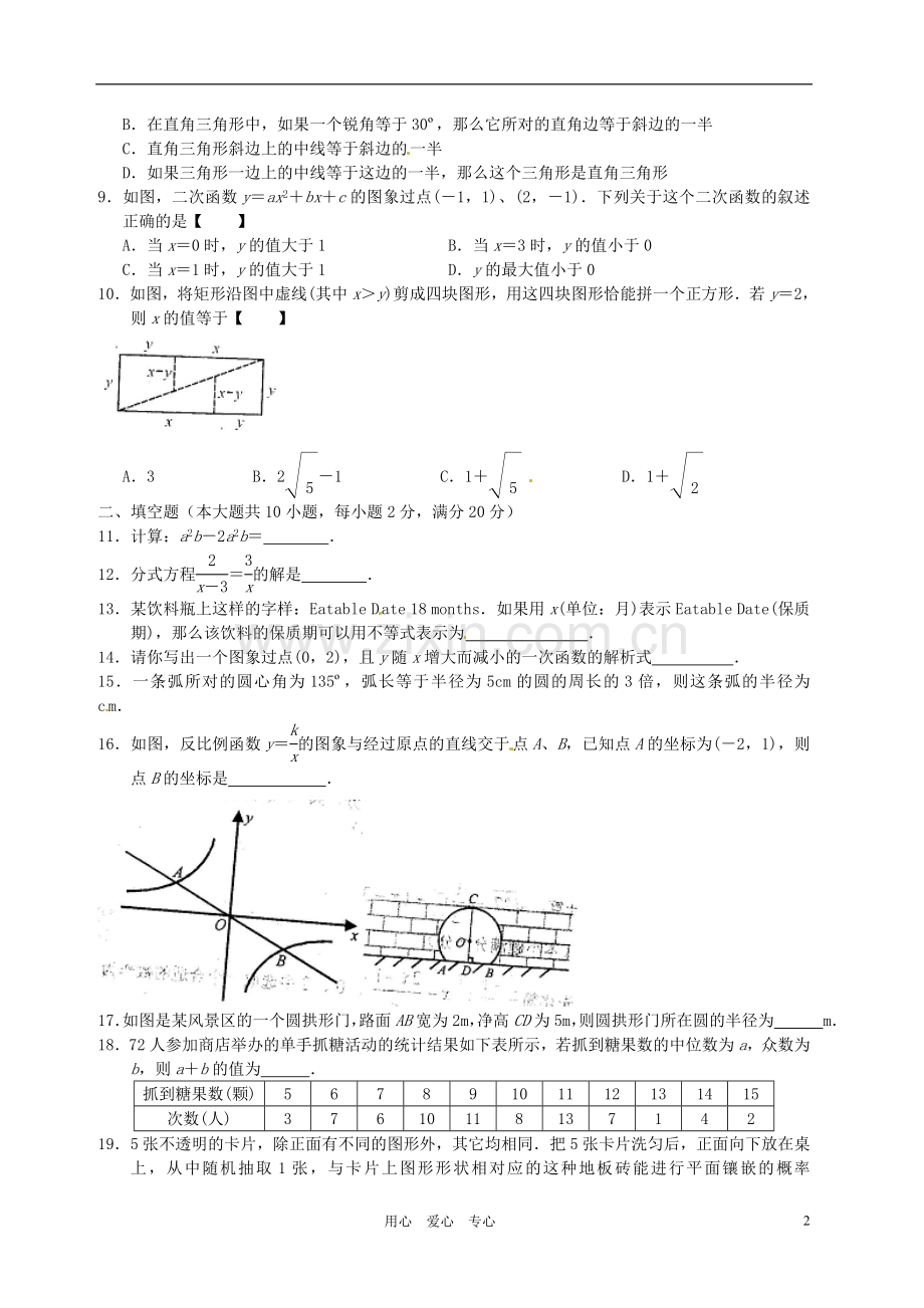 青海省西宁市2012年中考数学真题试题.doc_第2页