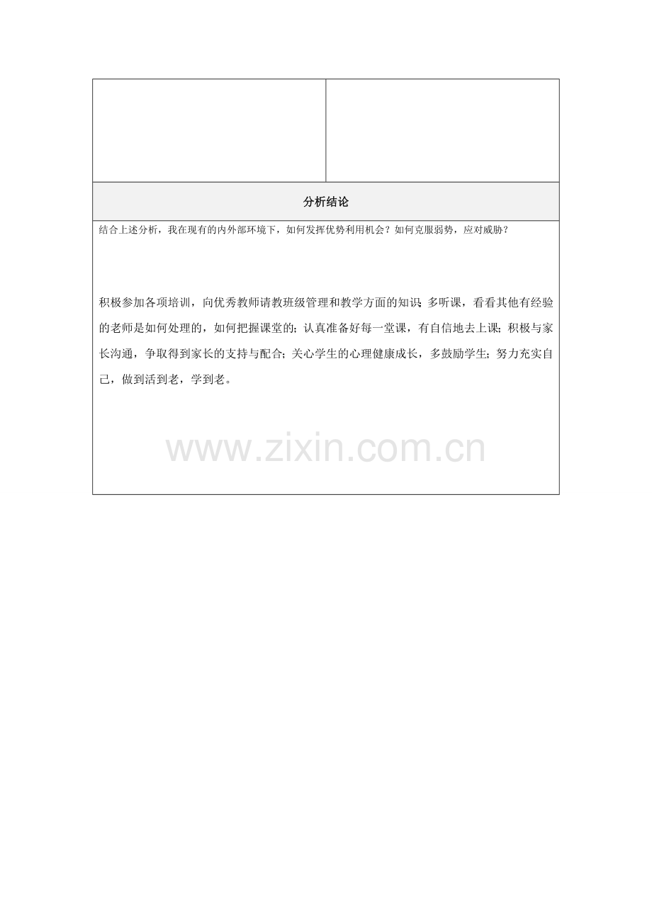 第一步骤所需文档：个人自我诊断SWOT分析表付晶.doc_第2页