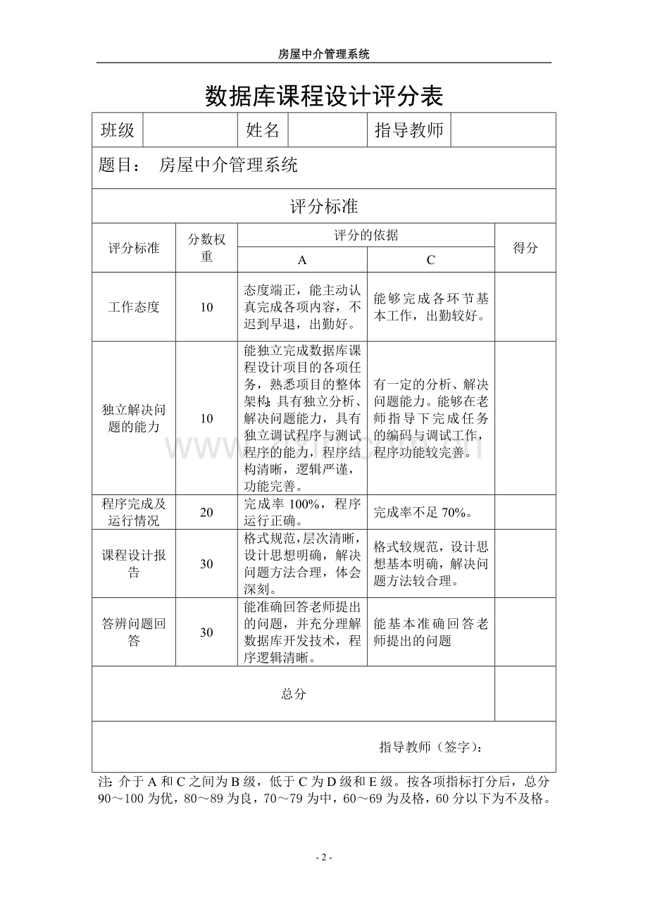 计算机专业课程设计房屋中介管理系统大学毕设论文.doc_第2页