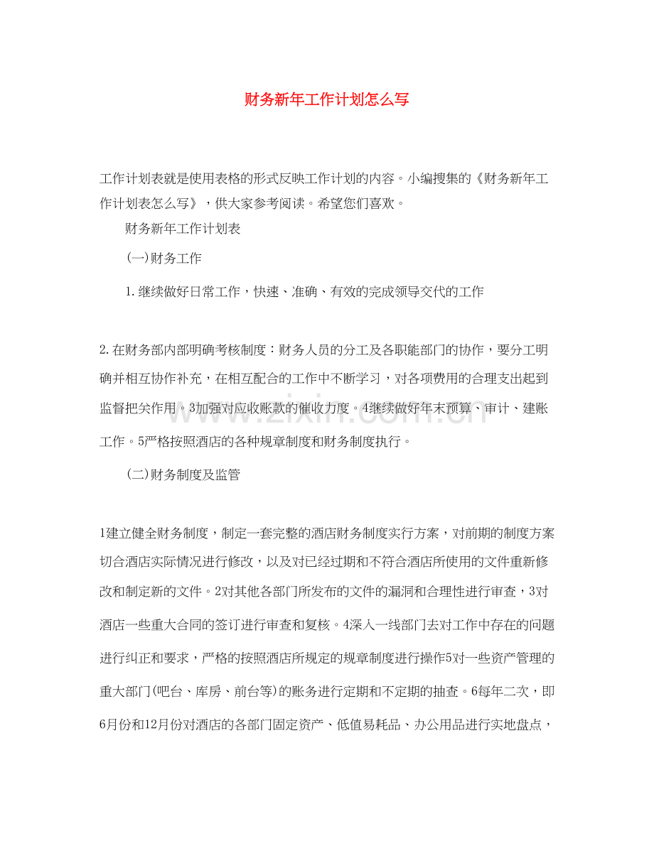财务新年工作计划怎么写.docx_第1页