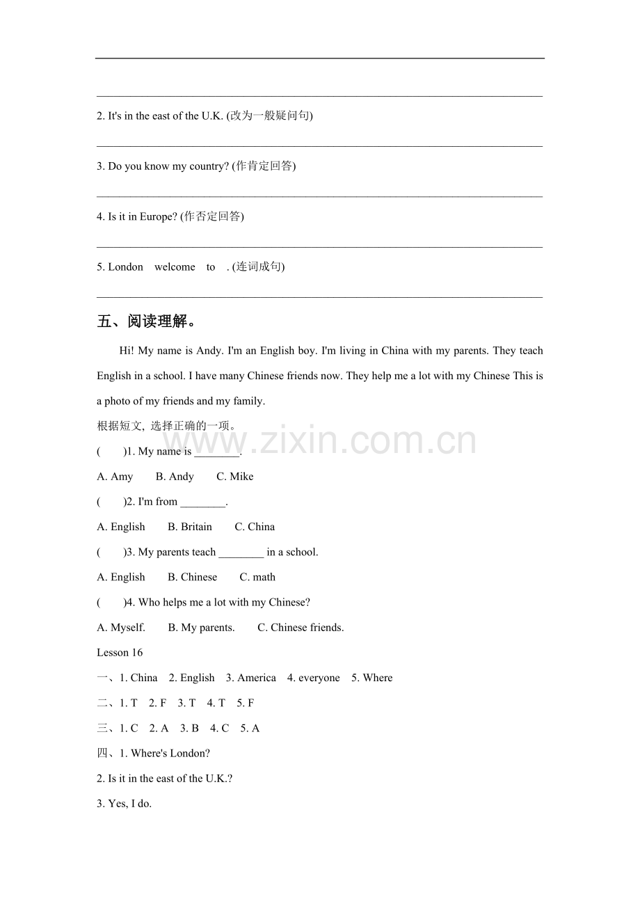 UNIT-FIVE-WHERE-ARE-YOU-FROM-LESSON-16-同步练习2.doc_第2页