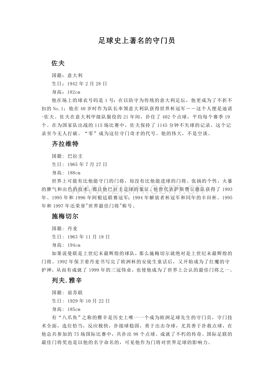 足球史上著名的门将.doc_第1页