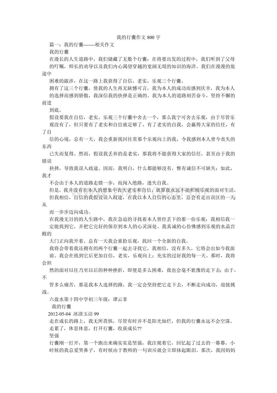 我的行囊作文800字.doc_第1页