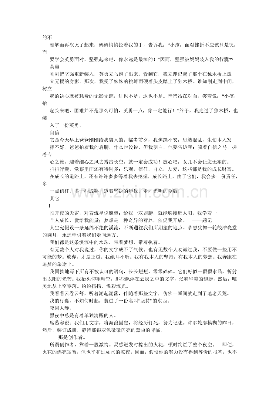 我的行囊作文800字.doc_第2页