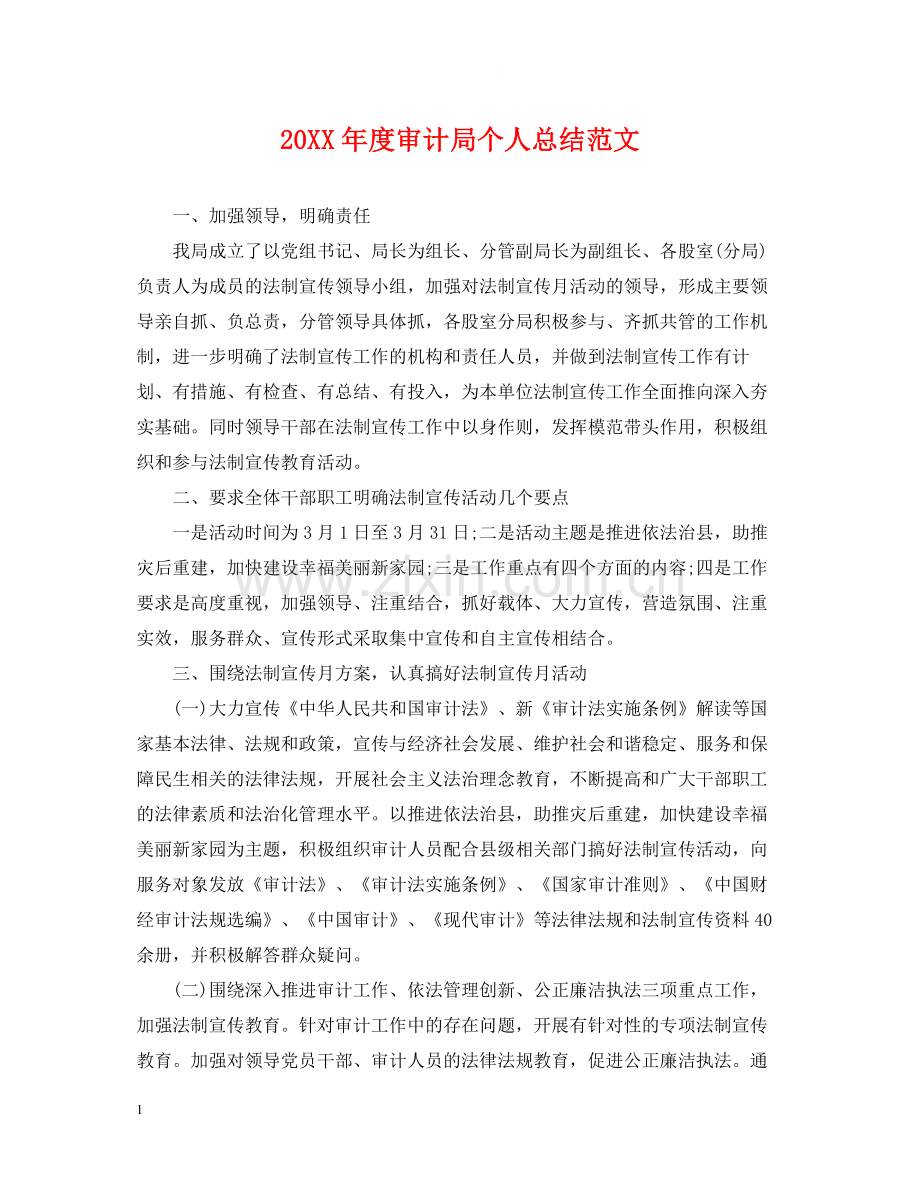 审计局个人总结范文.docx_第1页
