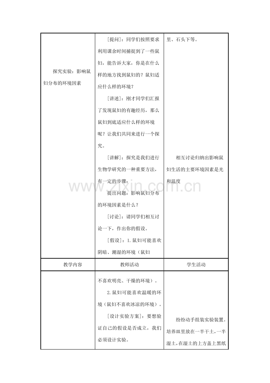 七年级生物上册 第一单元　生物和生物圈 第一节 生物与环境的关系名师教案1 人教新课标版.doc_第2页