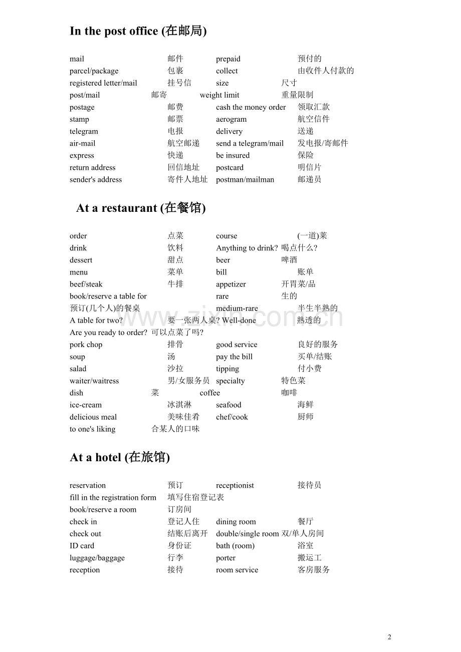 不同场合的英语单词.doc_第2页