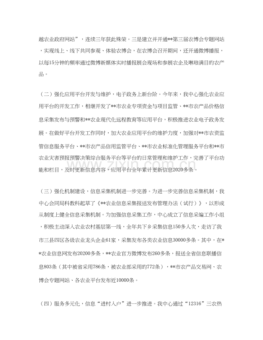 农业信息中心工作总结及工作计划.docx_第2页