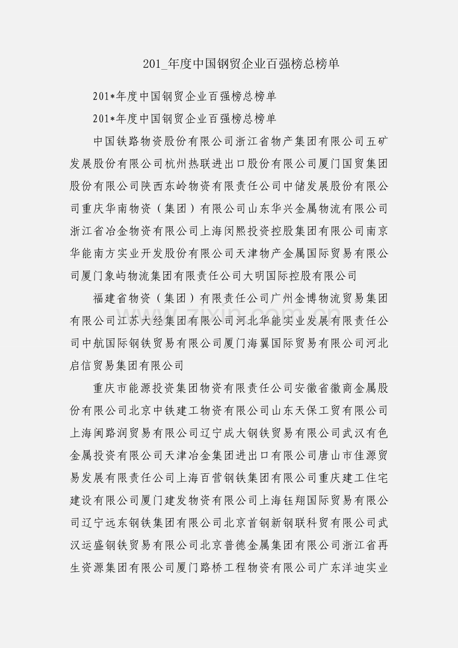 201_年度中国钢贸企业百强榜总榜单.docx_第1页