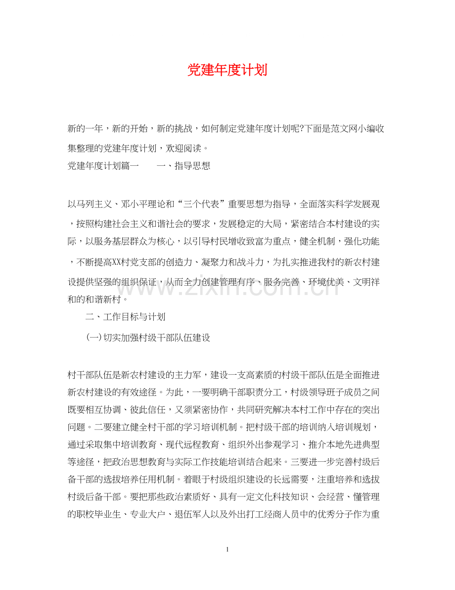党建年度计划.docx_第1页