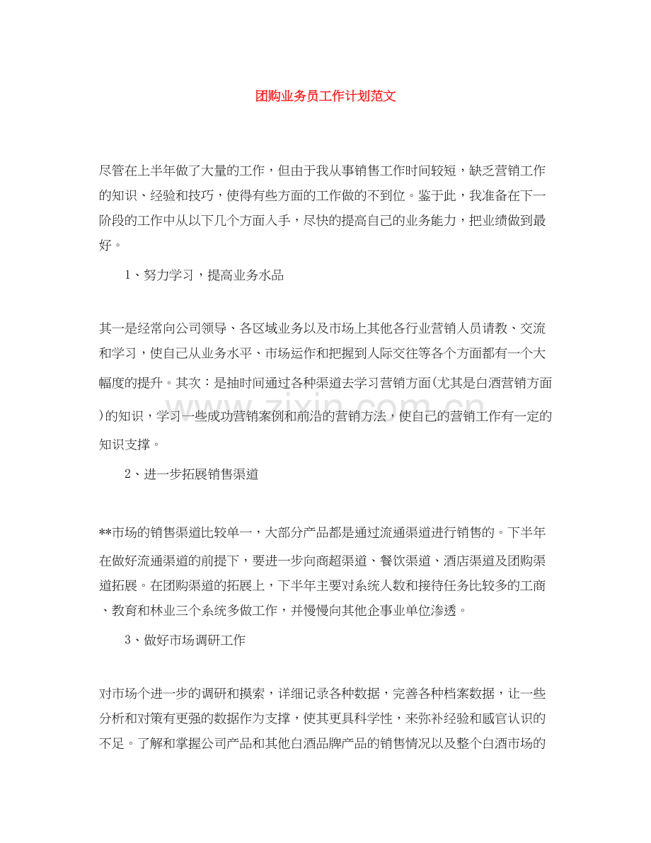团购业务员工作计划范文.docx_第1页