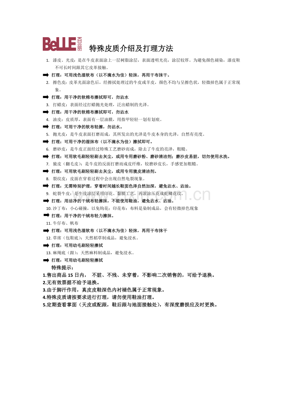 特殊皮质介绍及打理方法.doc_第1页