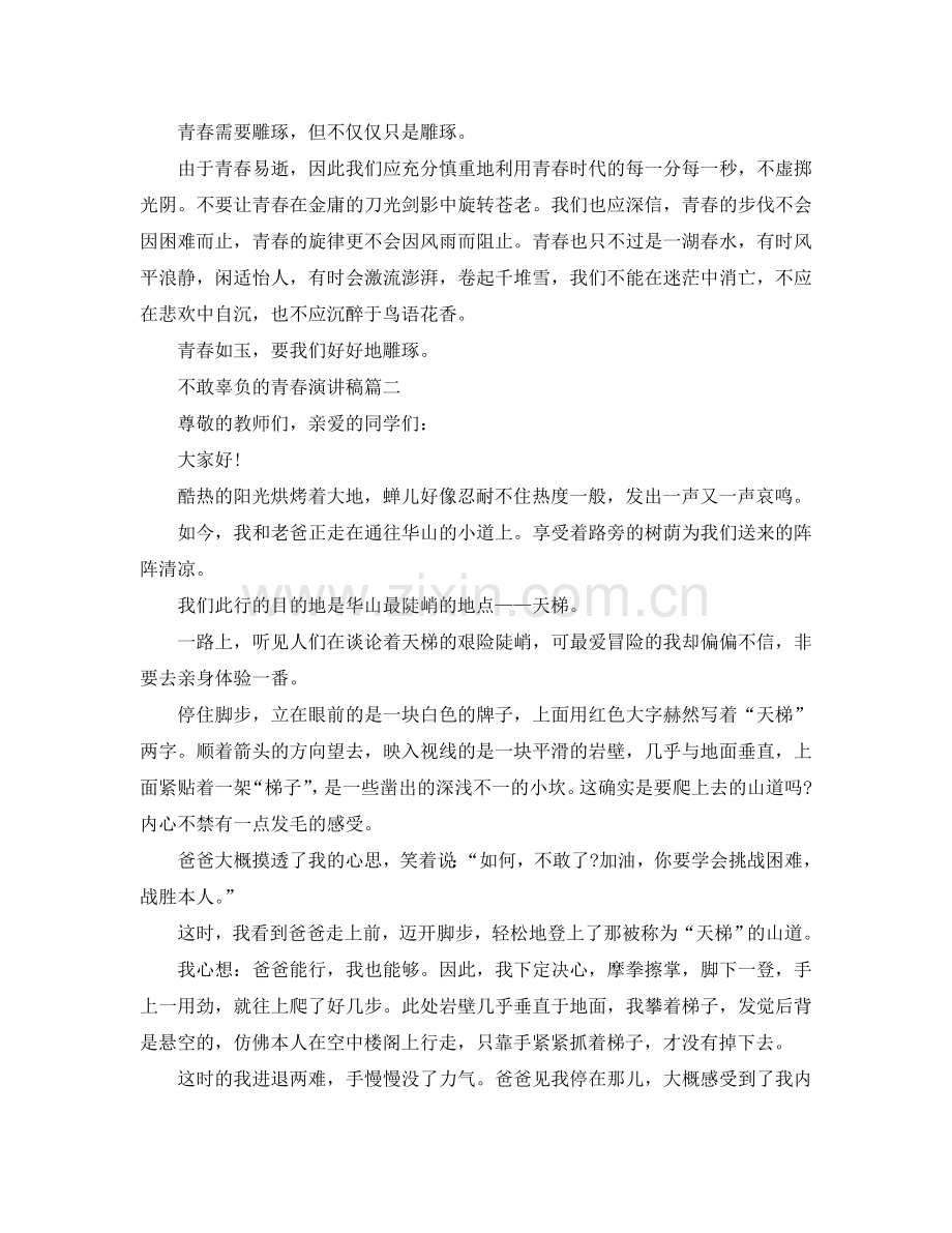 不敢辜负的青春演讲稿范文900字左右5篇参考.doc_第2页