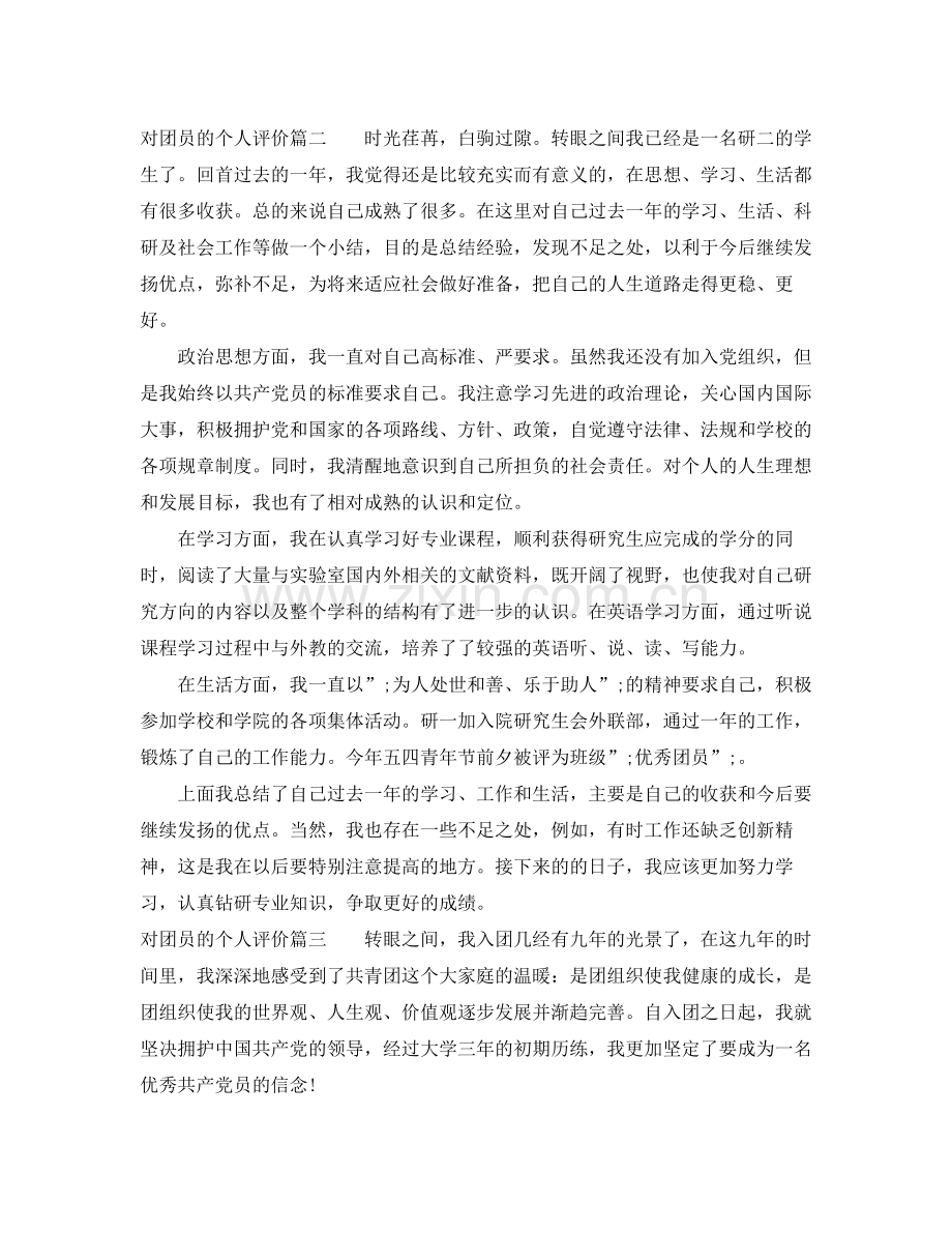 对团员的个人评价.docx_第2页
