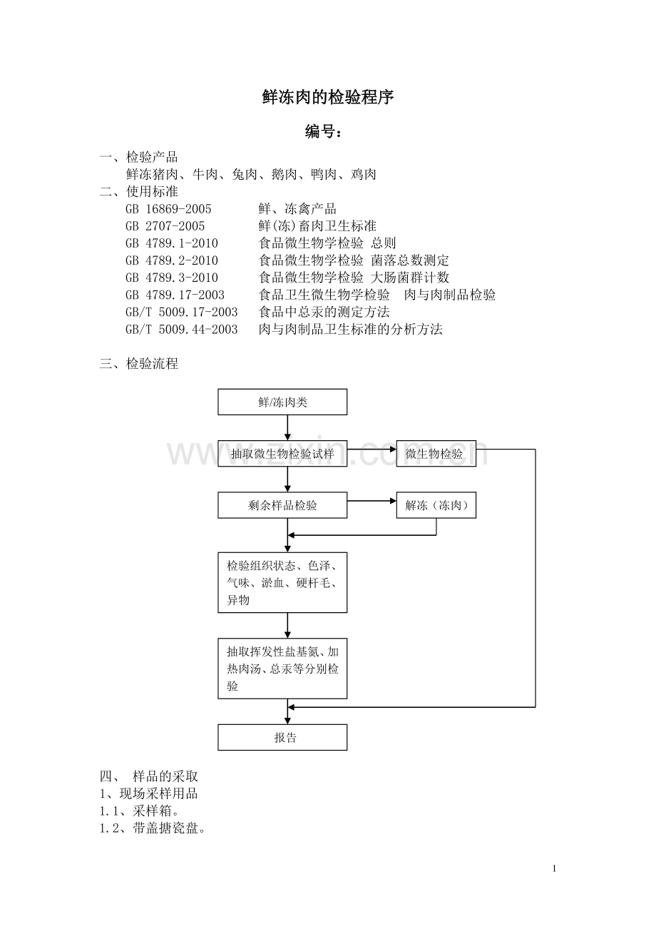 鲜冻肉的检验程序.doc_第1页