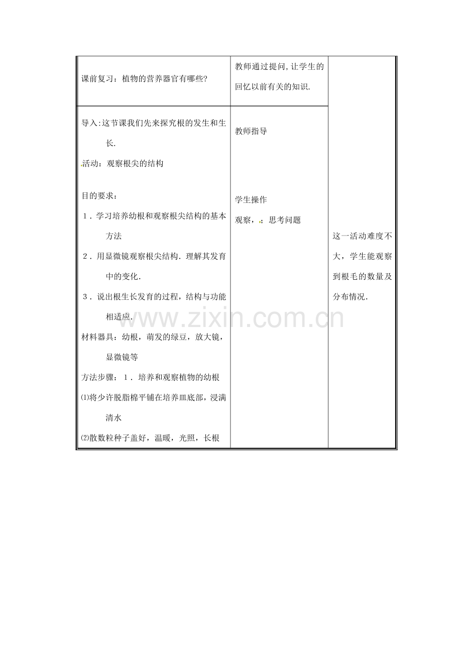 七年级生物上册 6.2 营养器官的生长教案1 北师大版-北师大版初中七年级上册生物教案.doc_第2页