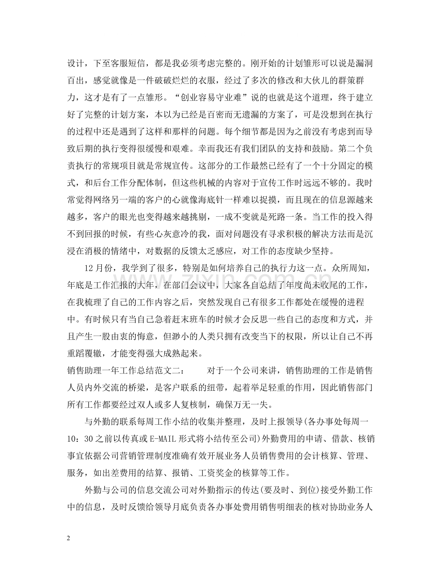 销售助理一年工作总结.docx_第2页