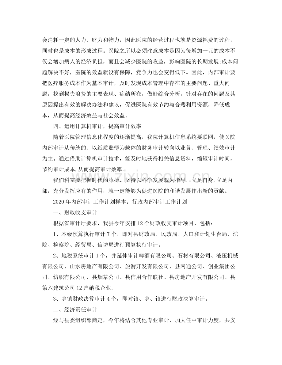 2020年内部审计工作计划样本.docx_第2页