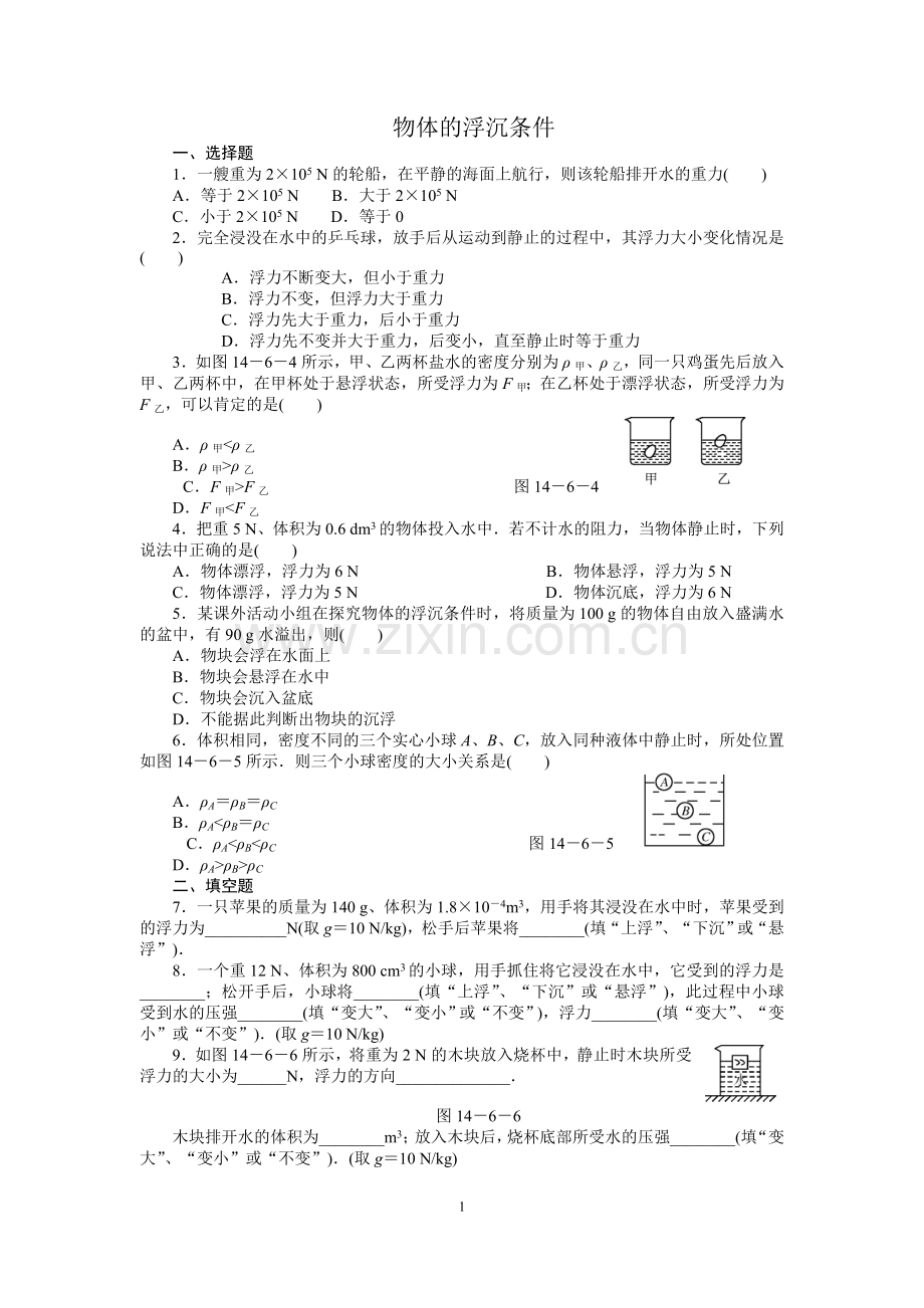 物体的浮沉条件.doc_第1页