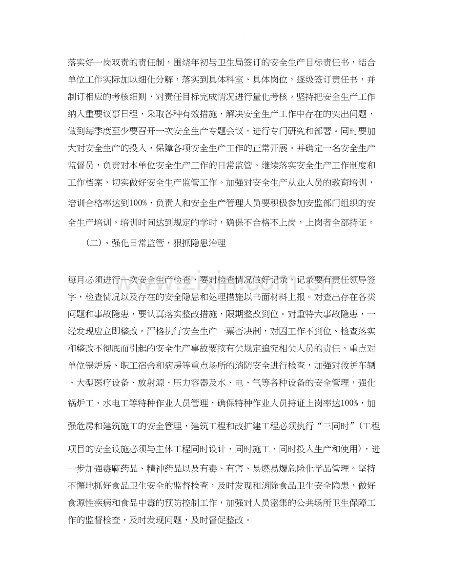 卫生院安全生产工作计划怎么写范文.docx_第2页