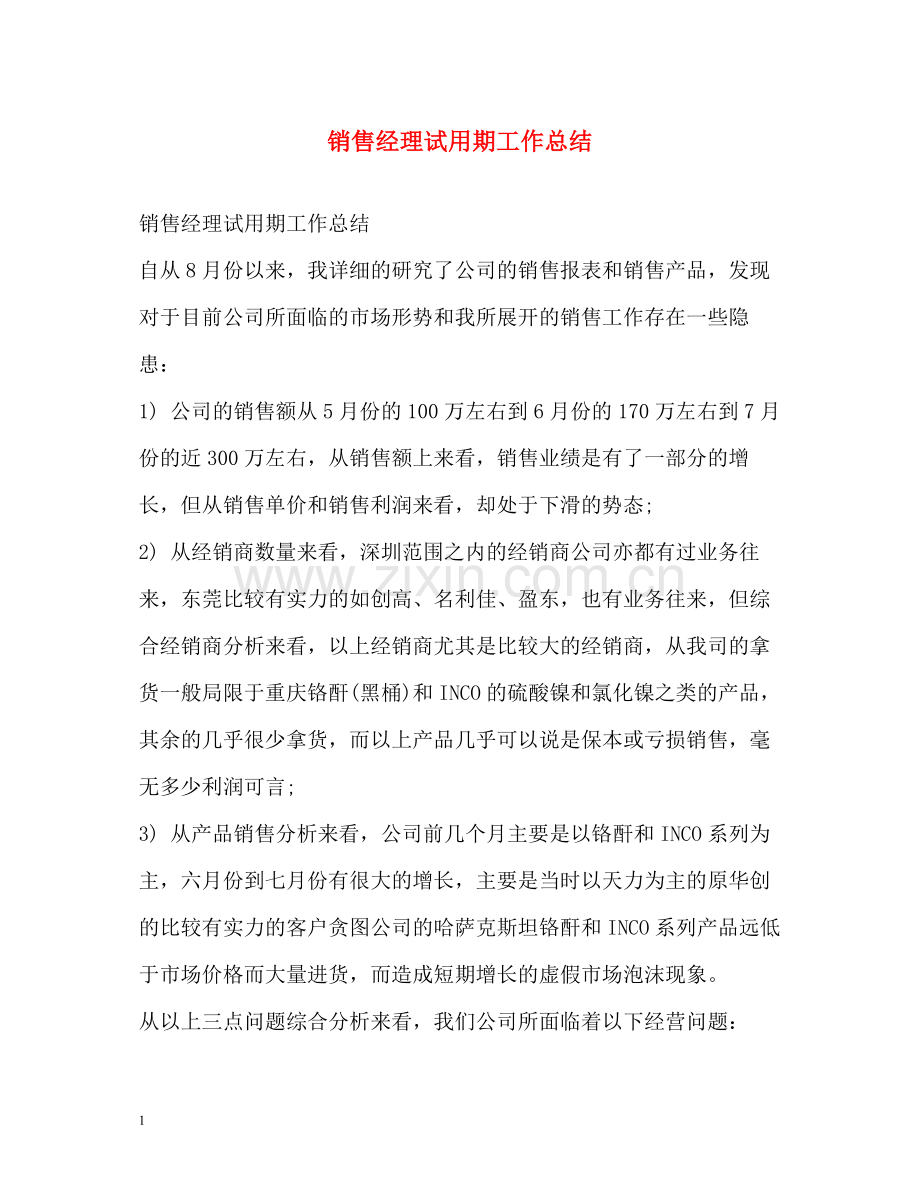 销售经理试用期工作总结.docx_第1页