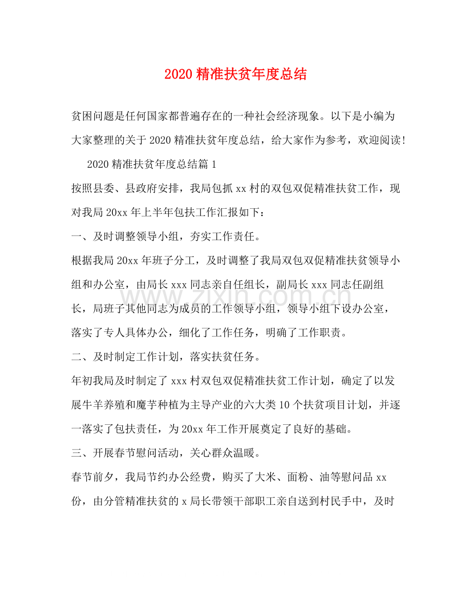 精准扶贫年度总结.docx_第1页