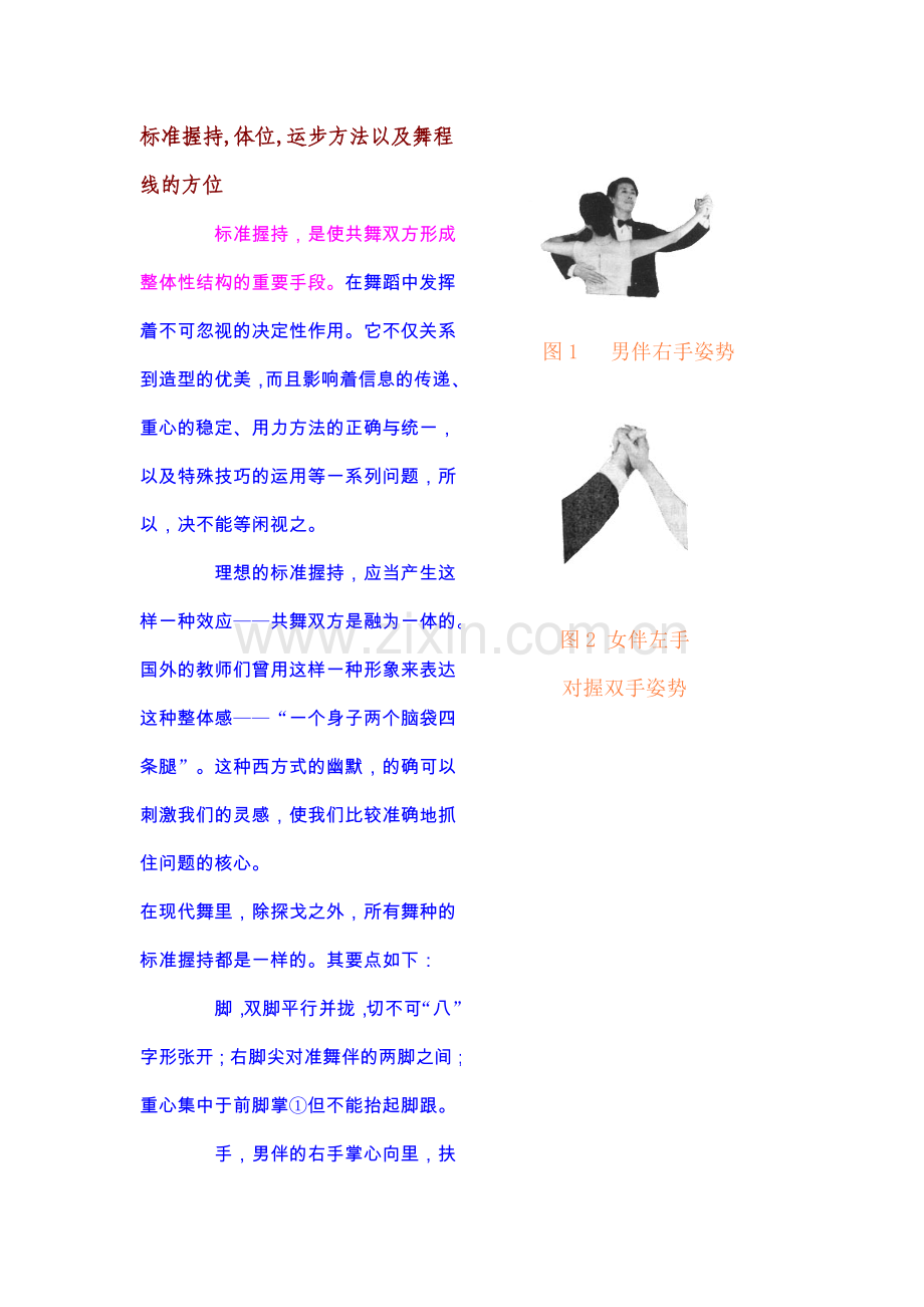 标准握持,体位,运步方法以及舞程线的方位.doc_第1页