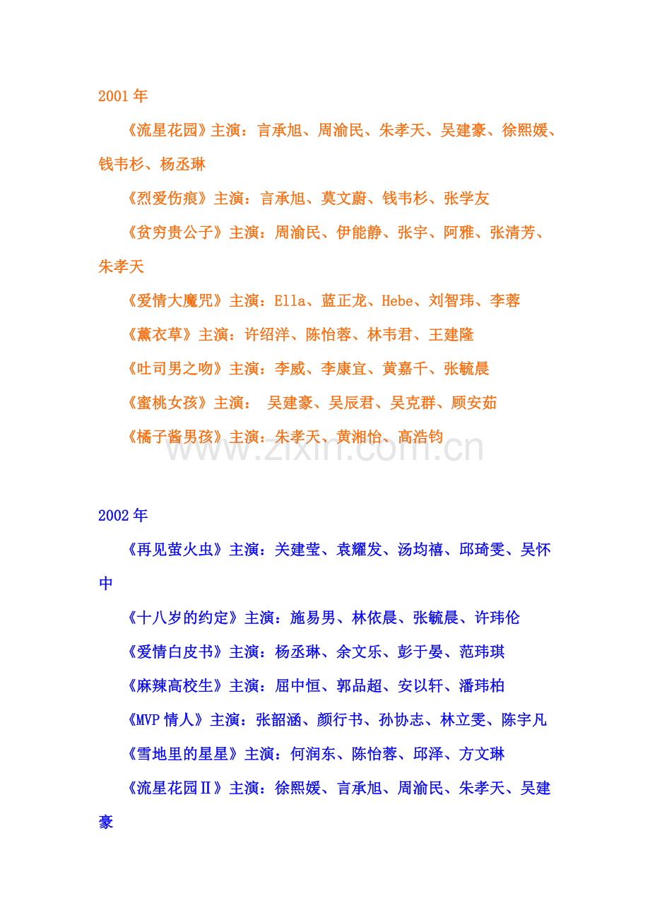 好看的【偶像剧】,2001年至今的.doc_第1页