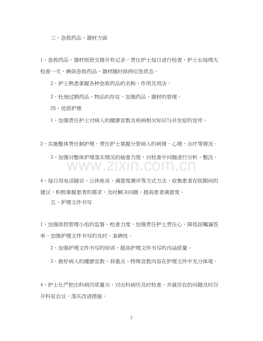 医院护理质量工作计划.docx_第2页