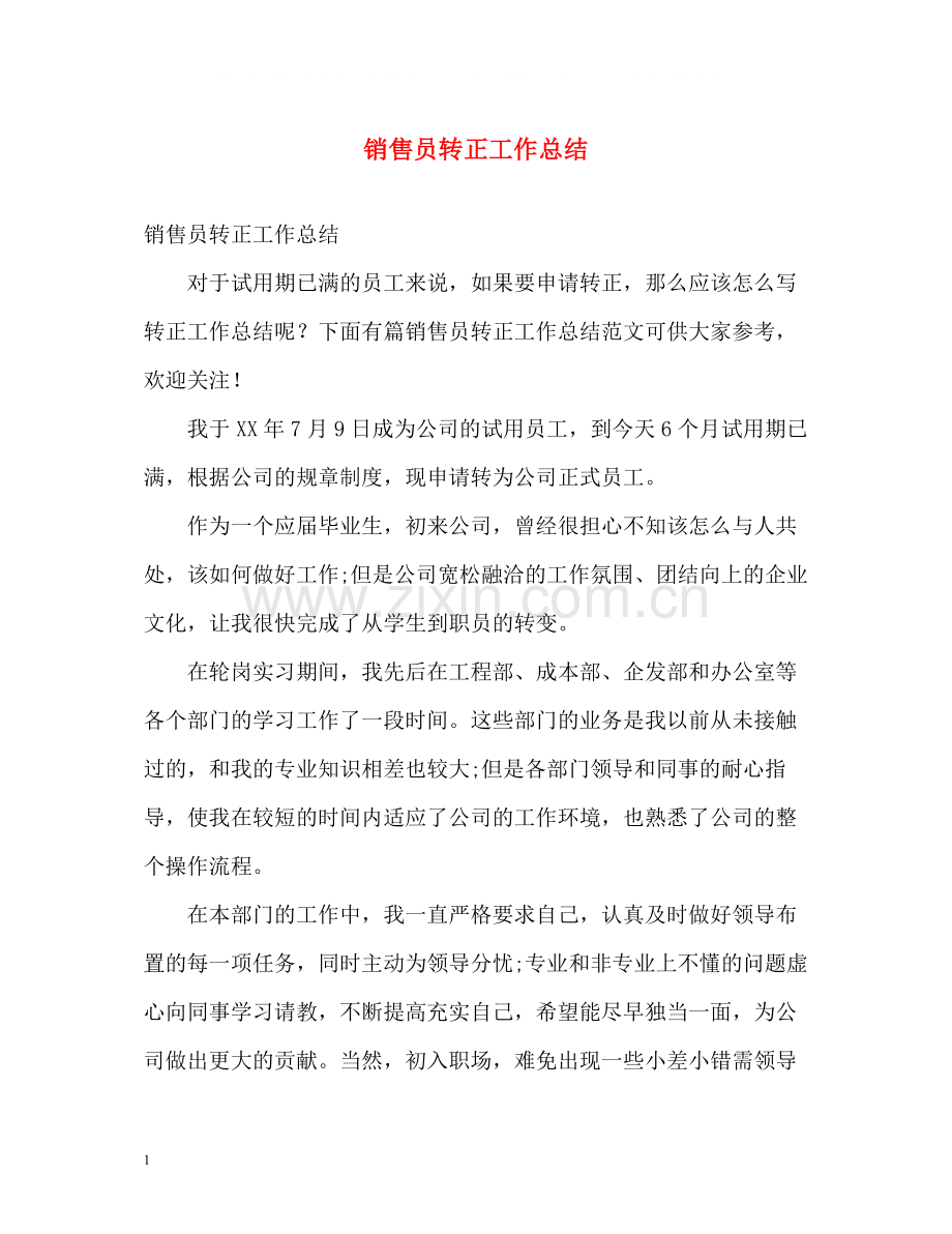 销售员转正工作总结.docx_第1页